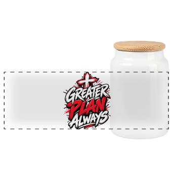 Greater Plan Always Cross Design - Panorama Keksdose mit Holzdeckel - Weiß - Vorne