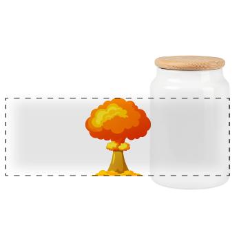 Nukleare Explosion Atomic - Panorama Keksdose mit Holzdeckel - Weiß - Vorne