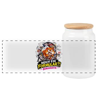 Hamster Formular Bürokratie - Panorama Keksdose mit Holzdeckel - Weiß - Vorne