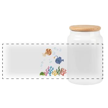 Nautilus Unterwasser Kinder Seeteufel Ozean - Panorama Keksdose mit Holzdeckel - Weiß - Vorne