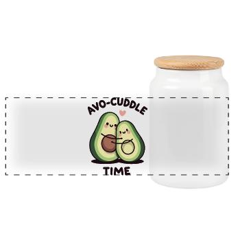 Avo-Kuschelzeit - Panorama Keksdose mit Holzdeckel - Weiß - Vorne