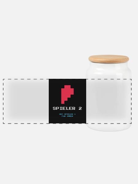 Gamer - Panorama Keksdose mit Holzdeckel - Weiß