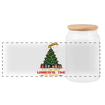 Most wonderful time to deploy - Panorama Keksdose mit Holzdeckel - Weiß - Vorne