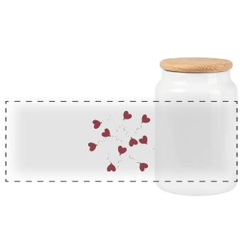 Valentine's Day Gift Valentine's Day - Panoramic Cookie Jar with Wooden Lid - white - Front