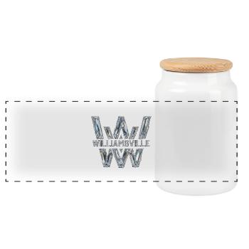 Williamsville Diamond Emblem - Boîte à biscuits avec couvercle en bois - blanc - Devant