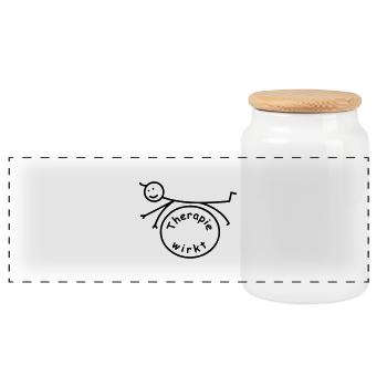 Therapy is lying - Panoramic Cookie Jar with Wooden Lid - white - Front