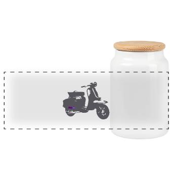 mod - Panoramic Cookie Jar with Wooden Lid - white - Front