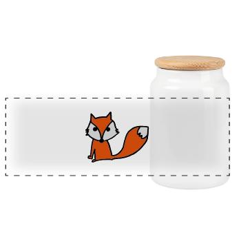 Cute Fox t-shirt - Panorama Keksdose mit Holzdeckel - Weiß - Vorne