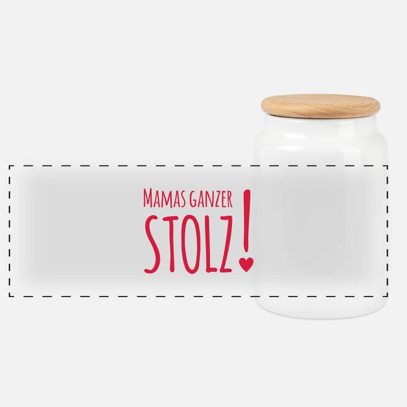 Mamas ganzer Stolz (dh) - Panorama Keksdose mit Holzdeckel - Weiß