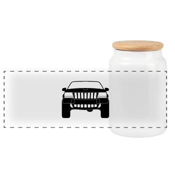 Grand Cherokee WJ - Panorama Keksdose mit Holzdeckel - Weiß - Vorne