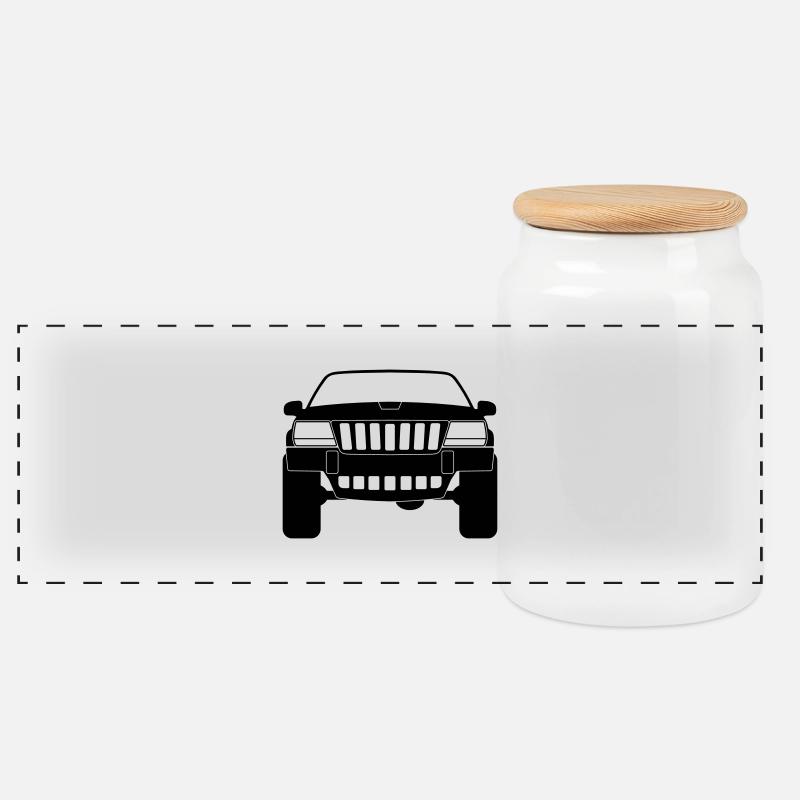 Grand Cherokee WJ - Panorama Keksdose mit Holzdeckel - Weiß