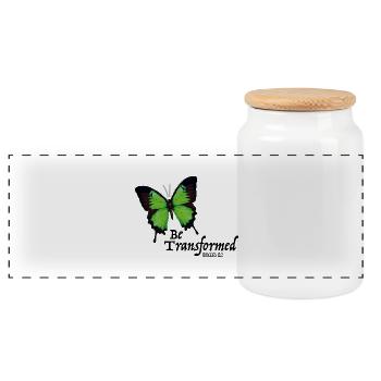 Be Transformed Cristian - Panorama Keksdose mit Holzdeckel - Weiß - Vorne