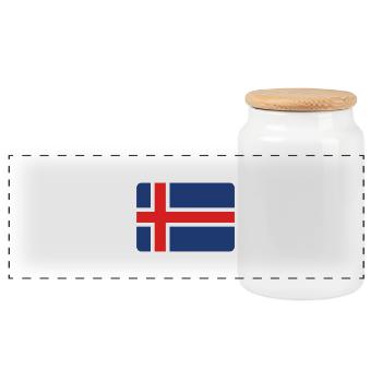 ICELAND IS HORNY! - Panoramic Cookie Jar with Wooden Lid - white - Front