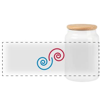 spiralen_2c - Boîte à biscuits avec couvercle en bois - blanc - Devant