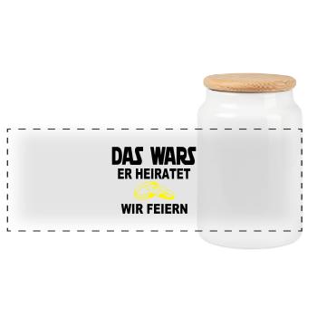 das wars - ringe 2-- - Panorama Keksdose mit Holzdeckel - Weiß - Vorne