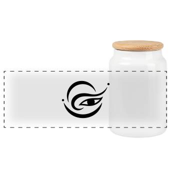 Œil-Harmonie 2 (monochrome) - Boîte à biscuits avec couvercle en bois - blanc - Devant