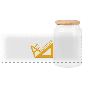 Architecte / Architecture: suis architecte - Boîte à biscuits avec couvercle en bois - blanc - Devant