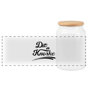 Dit is knorke Berlin berlinerisch Hauptstadt Slang - Panorama Keksdose mit Holzdeckel - Weiß - Vorne