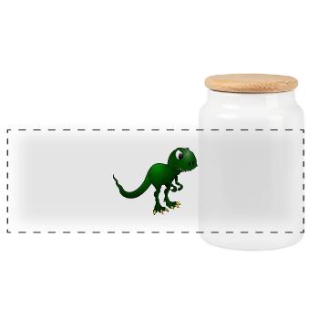dino - Panorama Keksdose mit Holzdeckel - Weiß - Vorne