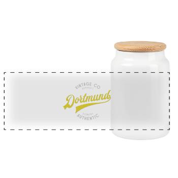 Dortmund vintage - Panorama Keksdose mit Holzdeckel - Weiß - Vorne