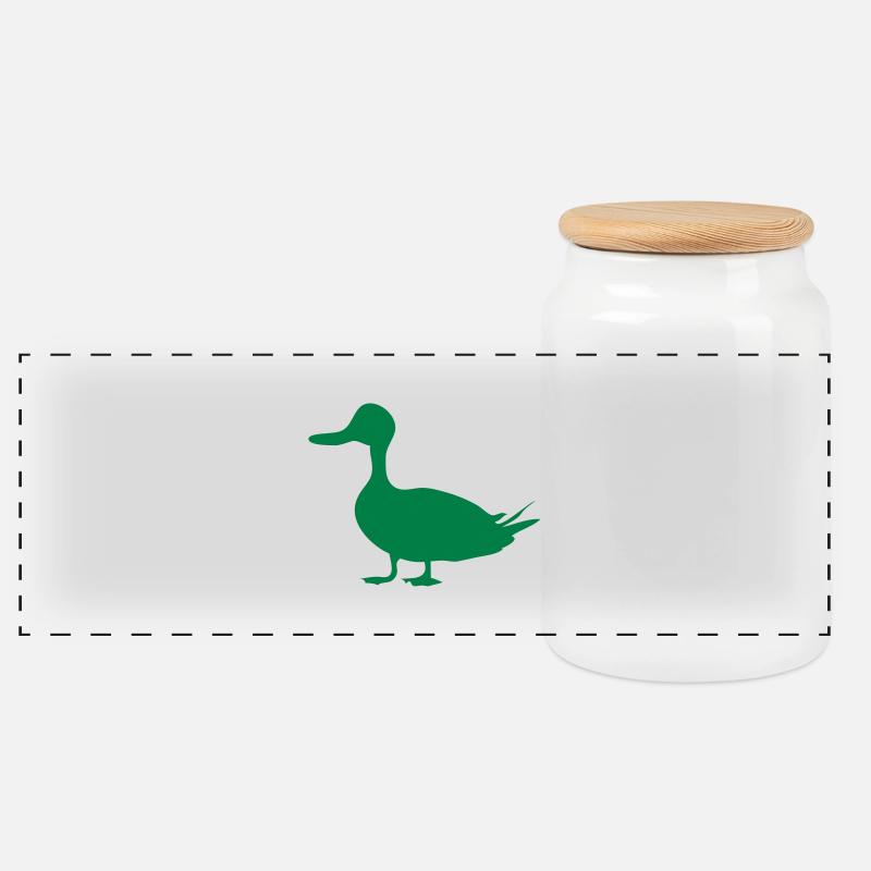 duck - Panorama Keksdose mit Holzdeckel - Weiß