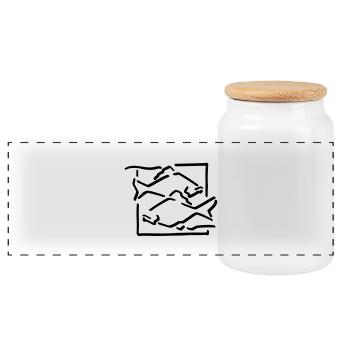 Signs zodiac fish - Panoramic Cookie Jar with Wooden Lid - white - Front