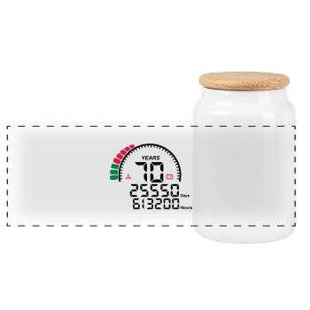 Gegen Jubiläum Jahre 70 Jahre - Panorama Keksdose mit Holzdeckel - Weiß - Vorne