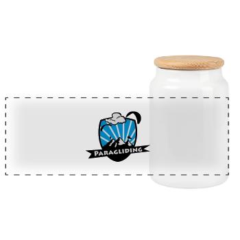 Paragliding / Parapepnte Logo - Boîte à biscuits avec couvercle en bois - blanc - Devant