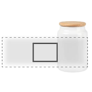 cadre pour image_1_1 - Boîte à biscuits avec couvercle en bois - blanc - Devant