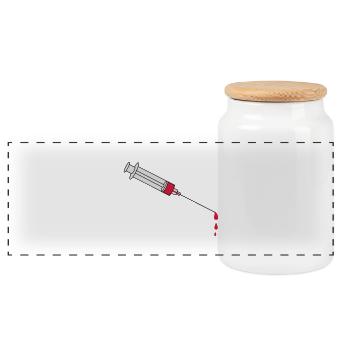 Blood Syringe - Panorama Keksdose mit Holzdeckel - Weiß - Vorne