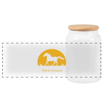 Sunset Horse wild and untamed - Panorama Keksdose mit Holzdeckel - Weiß - Vorne