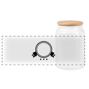 empty_cycle_f1 - Panoramic Cookie Jar with Wooden Lid - white - Front