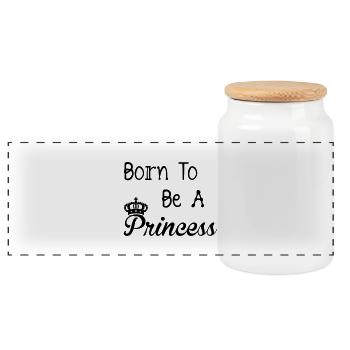 Princess - Panoramic Cookie Jar with Wooden Lid - white - Front