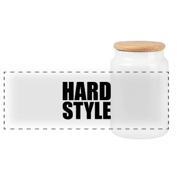 Hard style - Panoramic Cookie Jar with Wooden Lid - white - Front
