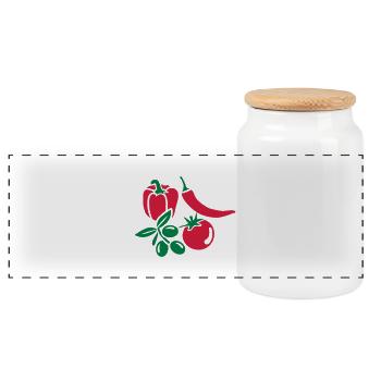 Légumes - Boîte à biscuits avec couvercle en bois - blanc - Devant