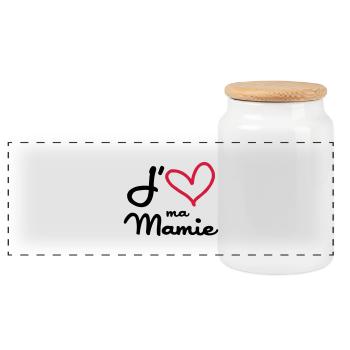 J'aime ma Mamie - Boîte à biscuits avec couvercle en bois - blanc - Devant