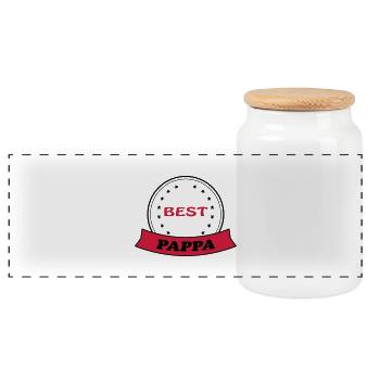 Best pappa 111 - Panorama Keksdose mit Holzdeckel - Weiß - Vorne