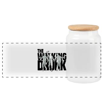 the walking drunk - Panorama Keksdose mit Holzdeckel - Weiß - Vorne