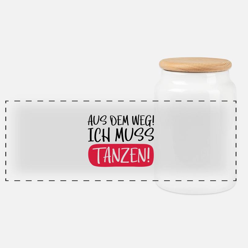 tanzen aus dem weg - Panorama Keksdose mit Holzdeckel - Weiß