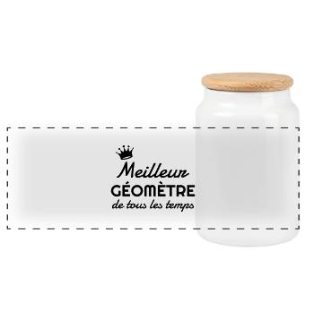 Surveyor / Vermesser / Géomètre / Topographer - Panoramic Cookie Jar with Wooden Lid - white - Front