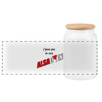 T-shirt humour alsace Jpeux pas jsuis alsacien - Boîte à biscuits avec couvercle en bois - blanc - Devant