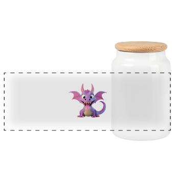 Who says a monster doesn't look cute? - Panoramic Cookie Jar with Wooden Lid - white - Front