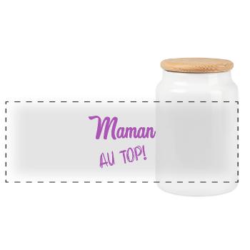 MAMAN. FÊTE DES MÈRES - Boîte à biscuits avec couvercle en bois - blanc - Devant