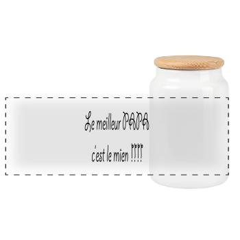 The best Dad is mine!! - Panoramic Cookie Jar with Wooden Lid - white - Front