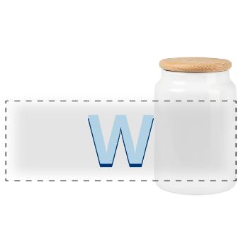 Pop und moderner blauer Buchstabe w - Panorama Keksdose mit Holzdeckel - Weiß - Vorne