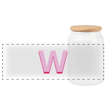 Pop und moderner rosa Buchstabe w - Panorama Keksdose mit Holzdeckel - Weiß - Vorne