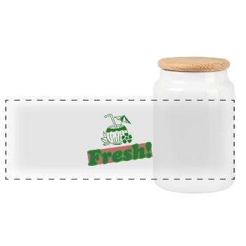 Fresh! 6.0 - Panoramic Cookie Jar with Wooden Lid - white - Front