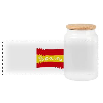 Spanien - Panorama Keksdose mit Holzdeckel - Weiß - Vorne