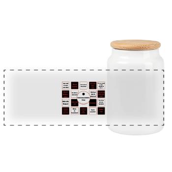 Feminismus-Bullshit-Bingo - Panorama Keksdose mit Holzdeckel - Weiß - Vorne