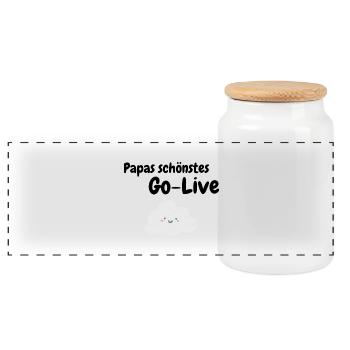 IT Baby CLOUD ALM GO LIVE BABY - Panorama Keksdose mit Holzdeckel - Weiß - Vorne